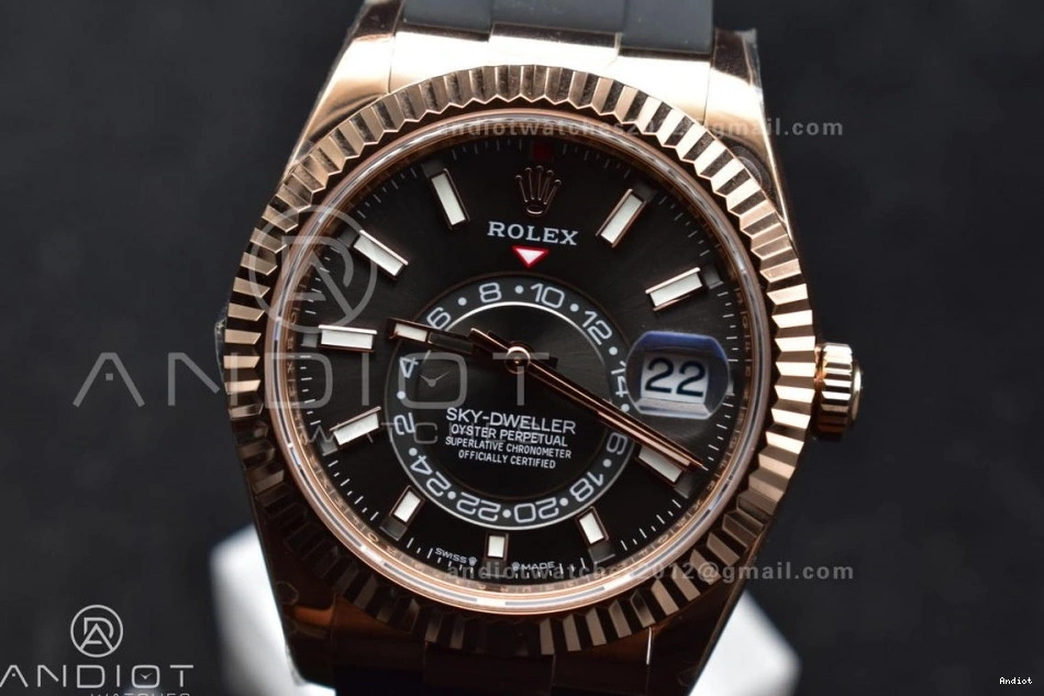 A23J (Gain Weight) Strap ZF 336235 1:1 1097 QuickDry RG Dial Grey Best Oyster-flex on Sky-Dweller Edition 0708